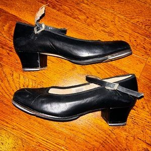 Bloch TechnoTap Size 6.5- Heeled Leather Black Tap Shoes for Tap Dance